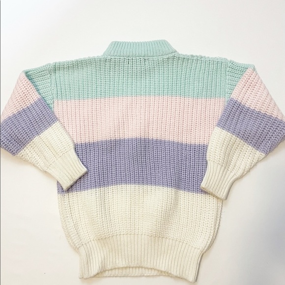Memphis Jones striped pastel colors sweater size L - Picture 3 of 3